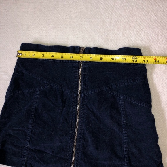 Navy corduroy front zip skirt - Picture 3 of 7